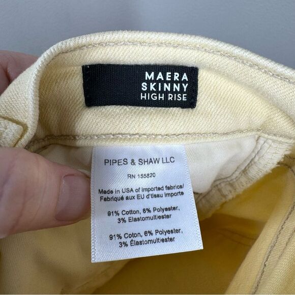 Veronica Beard Maera Skinny High Rise Jeans in Mustard YellowButton Fly Size 26 - Picture 8 of 9